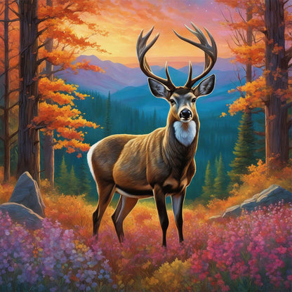 Deer - Full Round Drill Diamond Painting 40*40CM