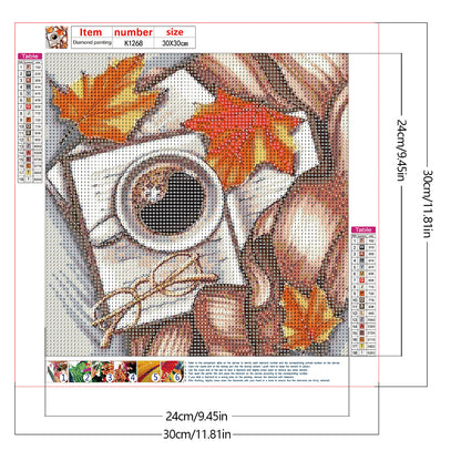 Book Coffee - Full Round Drill Diamond Painting 30*30CM