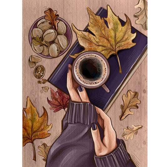 Woman'S Hand With Coffee - Full Round Drill Diamond Painting 30*40CM