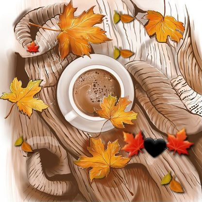 Fallen Coffee - Full Round Drill Diamond Painting 30*30CM