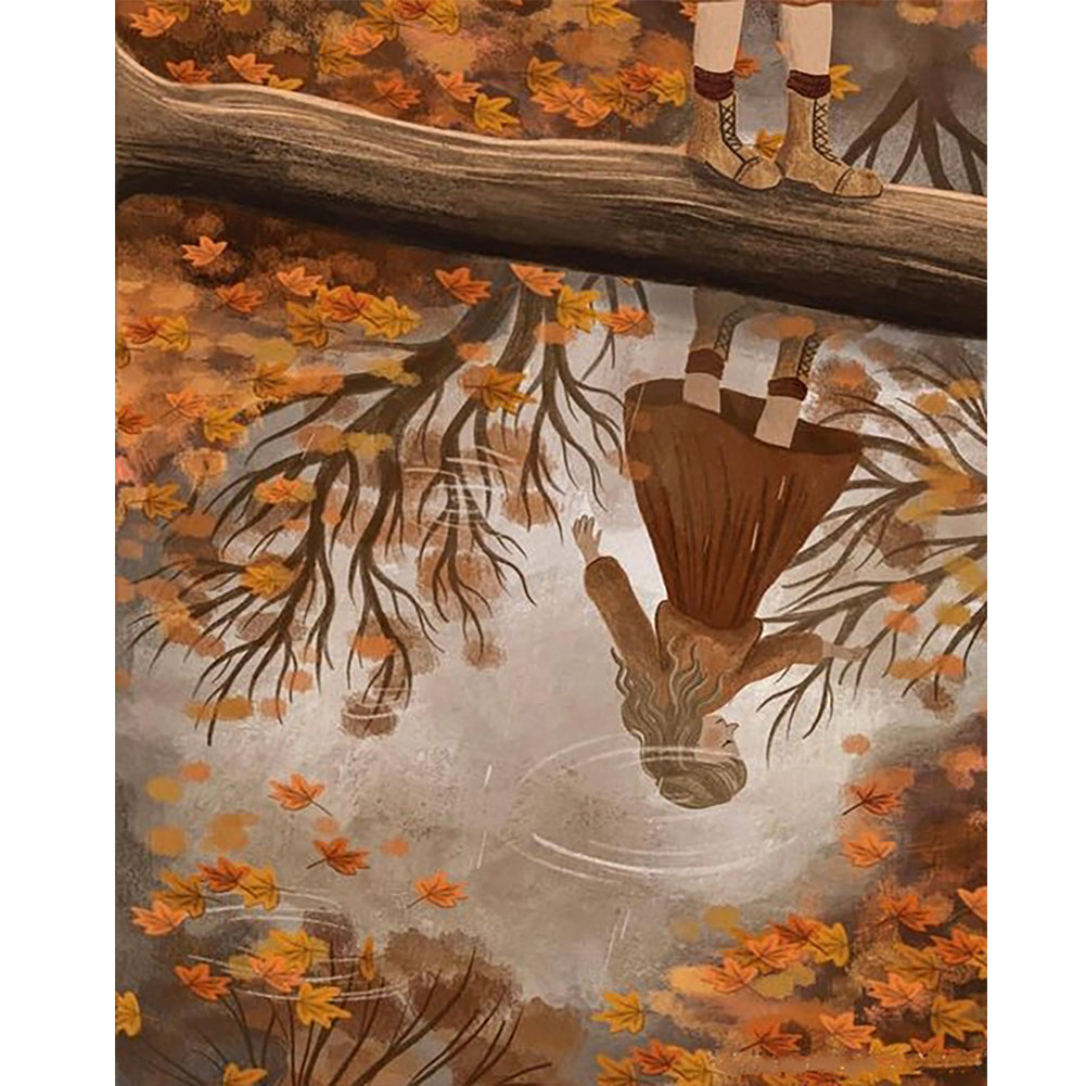 Autumn Vibe Girl - Full Round Drill Diamond Painting 40*50CM