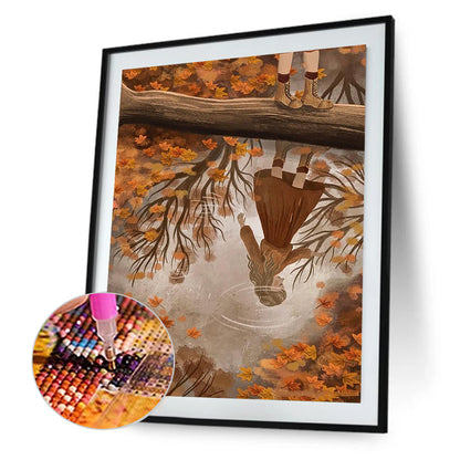 Autumn Vibe Girl - Full Round Drill Diamond Painting 40*50CM