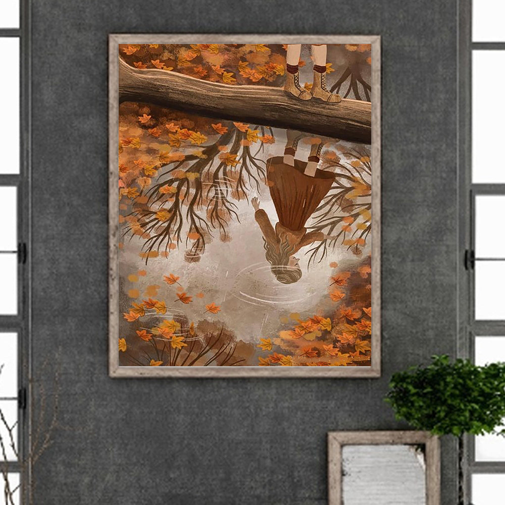 Autumn Vibe Girl - Full Round Drill Diamond Painting 40*50CM