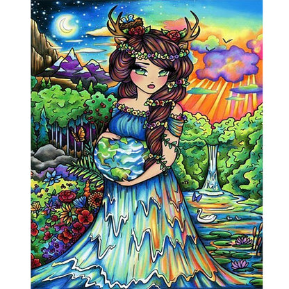 The Elf Girl Who Protects The World - Full Round Drill Diamond Painting 40*50CM