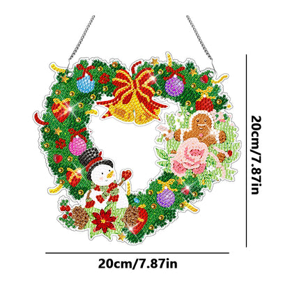 Special Shaped Diamond Painting Wall Decor Wreath (Love Snowman Cookie Man)