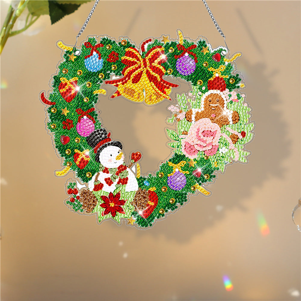 Special Shaped Diamond Painting Wall Decor Wreath (Love Snowman Cookie Man)