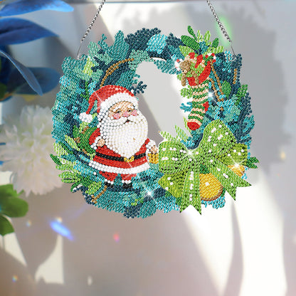 Special Shaped Diamond Painting Wall Decor Wreath (Santa)