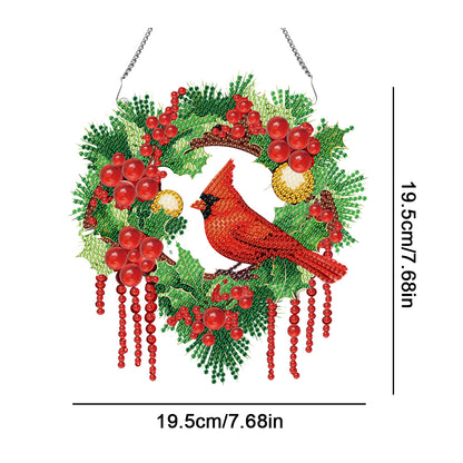 Special Shaped Diamond Painting Wall Decor Wreath (Cardinal)