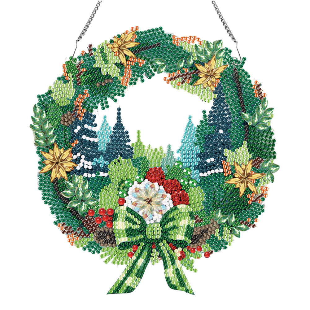 Special Shaped Diamond Painting Wall Decor Wreath (Christmas Bush)