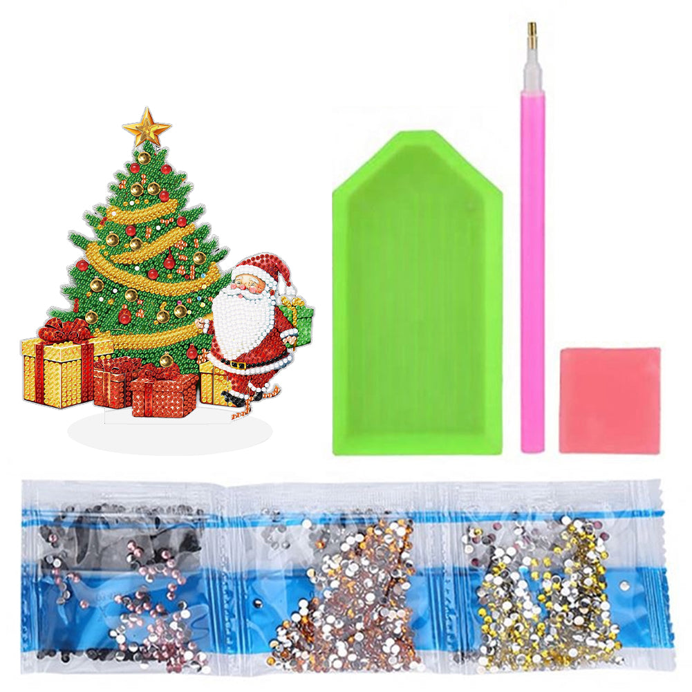 Crystal Painting Desktop Kit Christmas Tree Santa Diamond Painting Desktop Decor