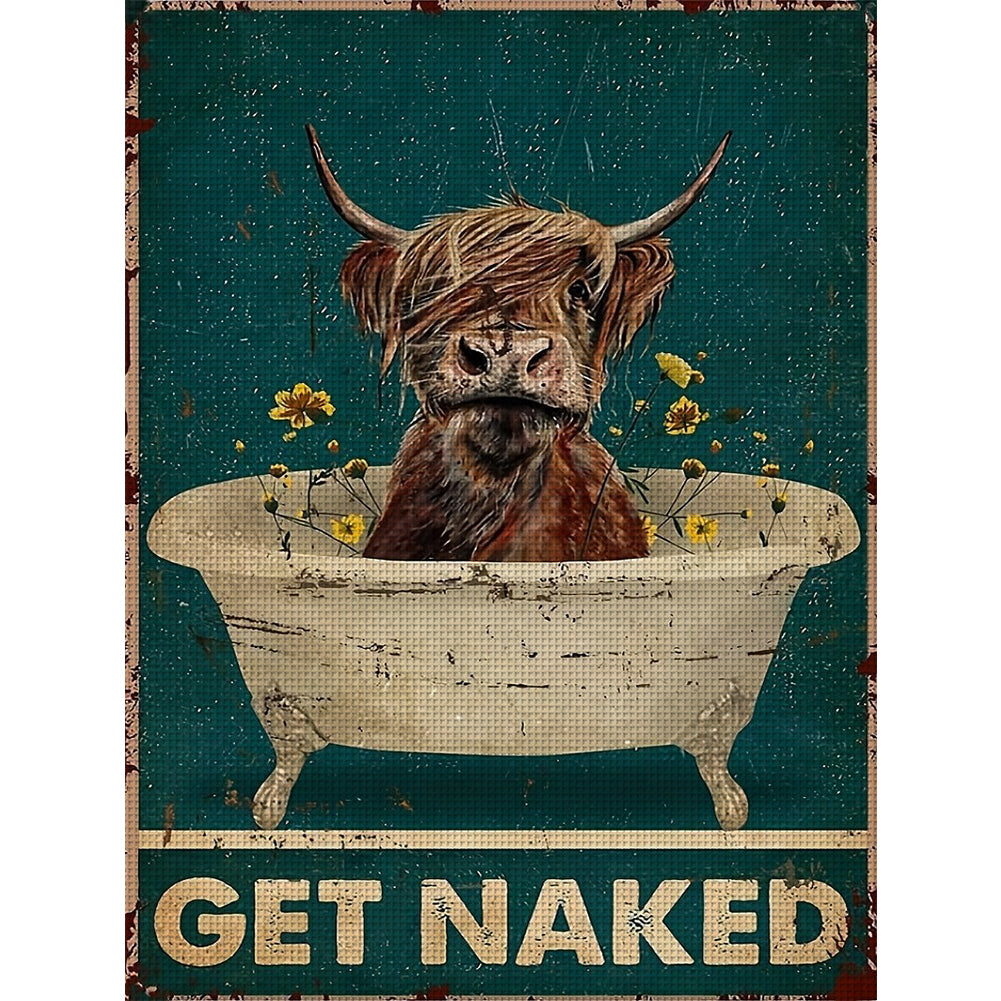 Yak Bathing - 11CT Stamped Cross Stitch 40*55CM