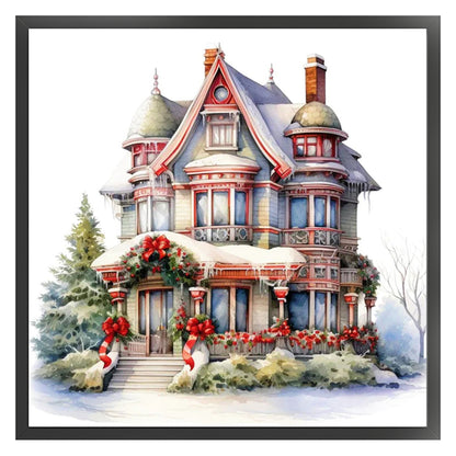 Christmas Cabin - 11CT Stamped Cross Stitch 50*50CM