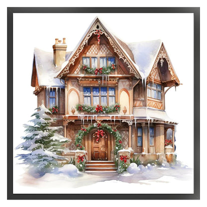 Christmas Cabin - 11CT Stamped Cross Stitch 50*50CM