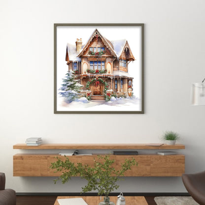 Christmas Cabin - 11CT Stamped Cross Stitch 50*50CM