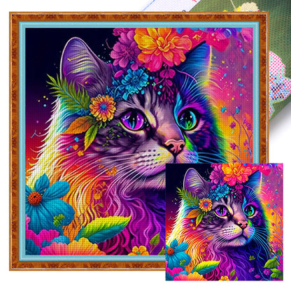 Colorful Cats - 11CT Stamped Cross Stitch 40*40CM