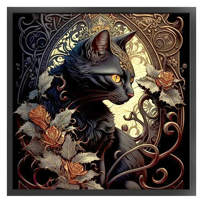 Black Cat - 11CT Stamped Cross Stitch 40*40CM