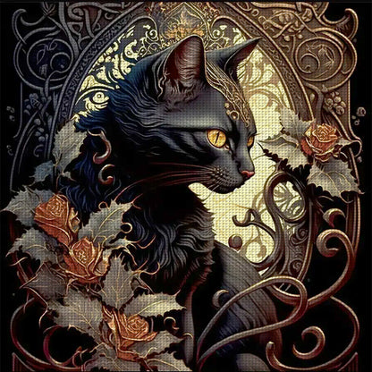 Black Cat - 11CT Stamped Cross Stitch 40*40CM