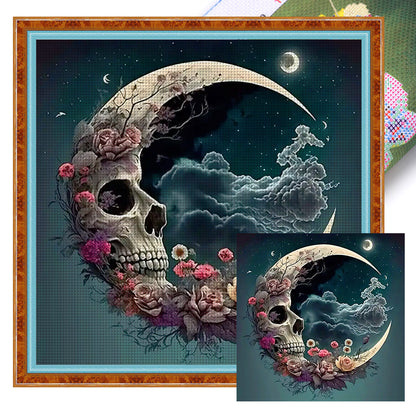 Moon Skull - 11CT Stamped Cross Stitch 40*40CM