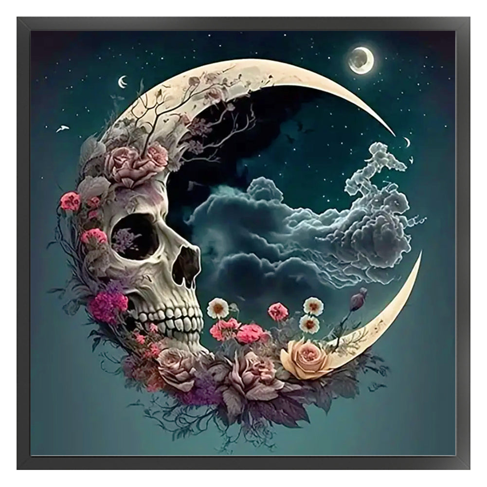 Moon Skull - 11CT Stamped Cross Stitch 40*40CM