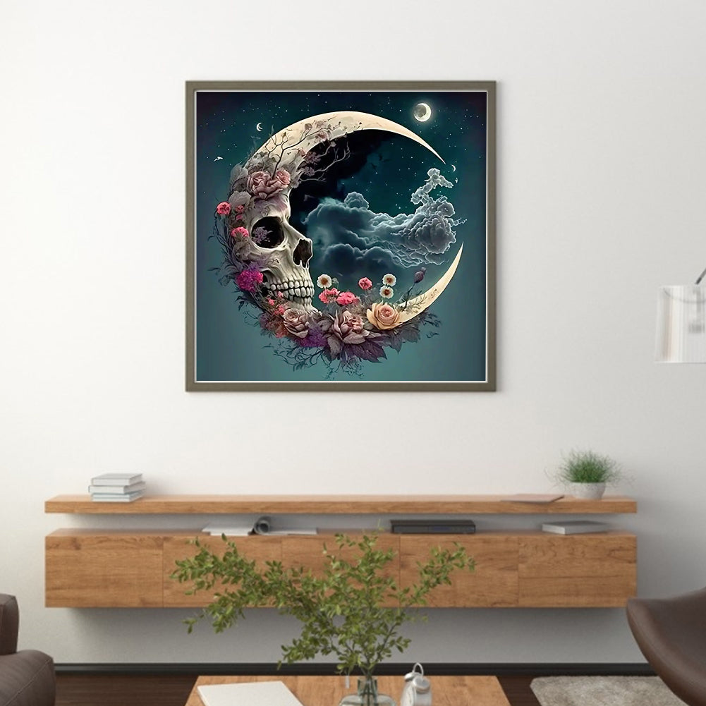 Moon Skull - 11CT Stamped Cross Stitch 40*40CM