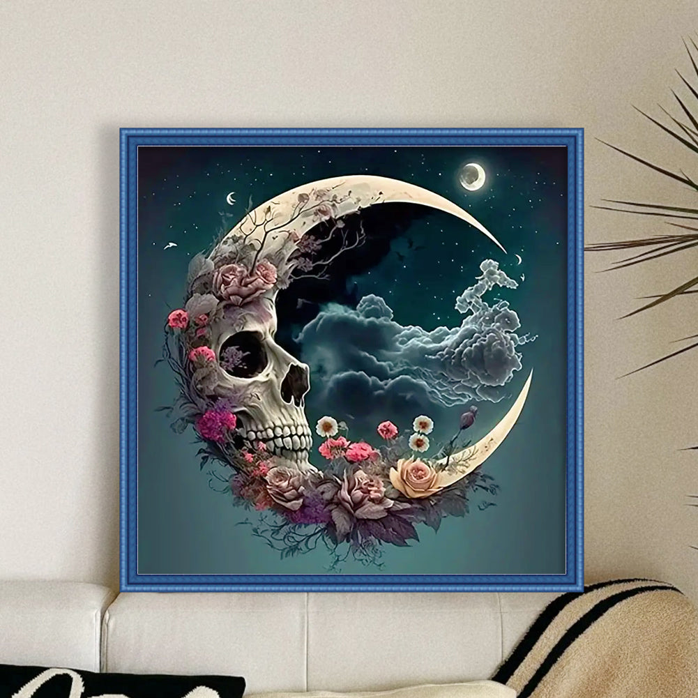 Moon Skull - 11CT Stamped Cross Stitch 40*40CM