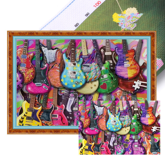 Color Guitar - 11CT Stamped Cross Stitch 60*40CM