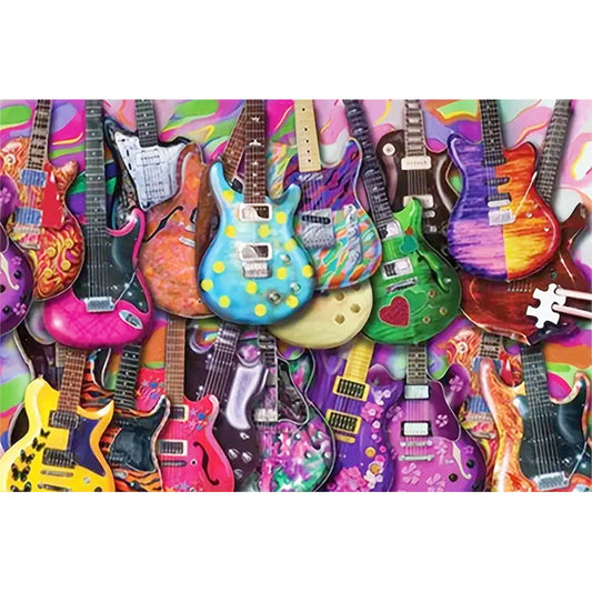 Color Guitar - 11CT Stamped Cross Stitch 60*40CM