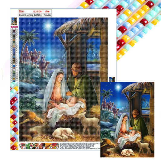 Nativity - Full Square Drill Diamond Painting 30*40CM