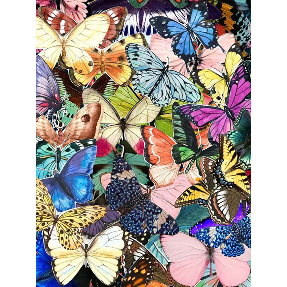 Multicolor Butterfly - Full Round Drill Diamond Painting 30*40CM