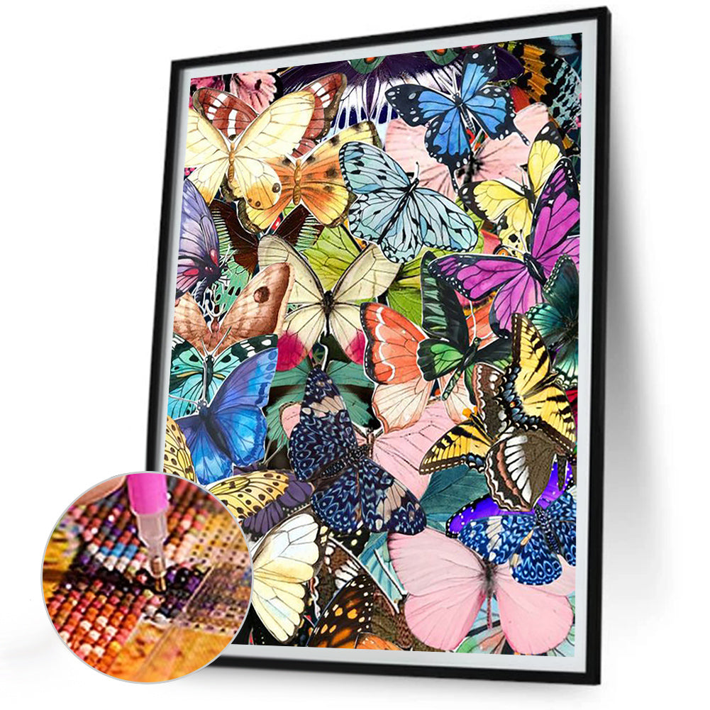 Multicolor Butterfly - Full Round Drill Diamond Painting 30*40CM