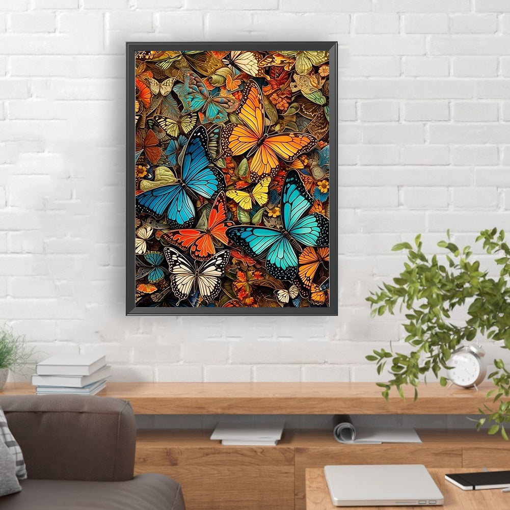 Multicolor Butterfly - Full Round Drill Diamond Painting 30*40CM