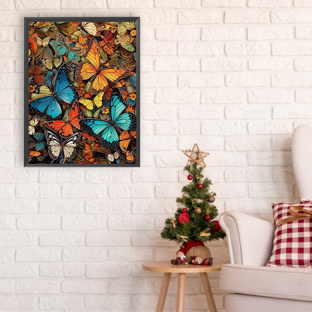 Multicolor Butterfly - Full Round Drill Diamond Painting 30*40CM