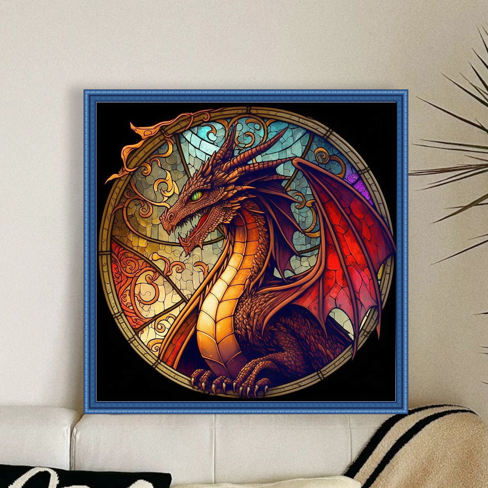 Glass Painting-Pterosaur - 11CT Counted Cross Stitch 40*40CM