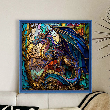 Glass Painting-Pterosaur - 11CT Counted Cross Stitch 40*40CM