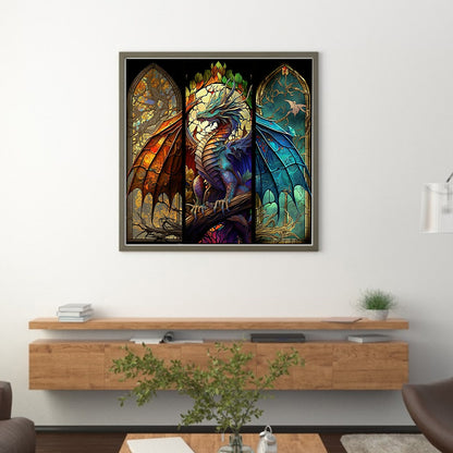 Glass Painting-Pterosaur - 11CT Counted Cross Stitch 40*40CM