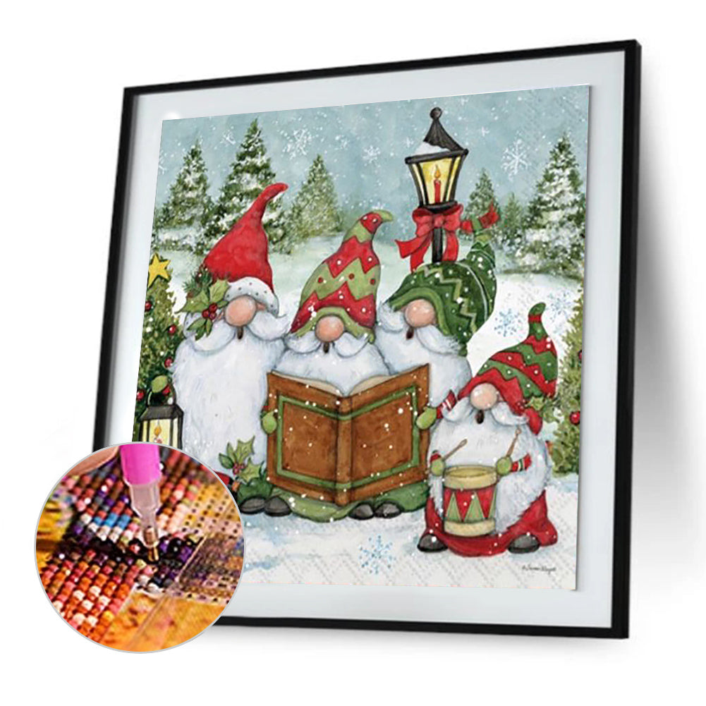 Christmas Carol Gnome - Full Round Drill Diamond Painting 30*30CM