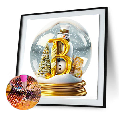 Christmas Crystal Ball Letter B - Full Round Drill Diamond Painting 30*30CM