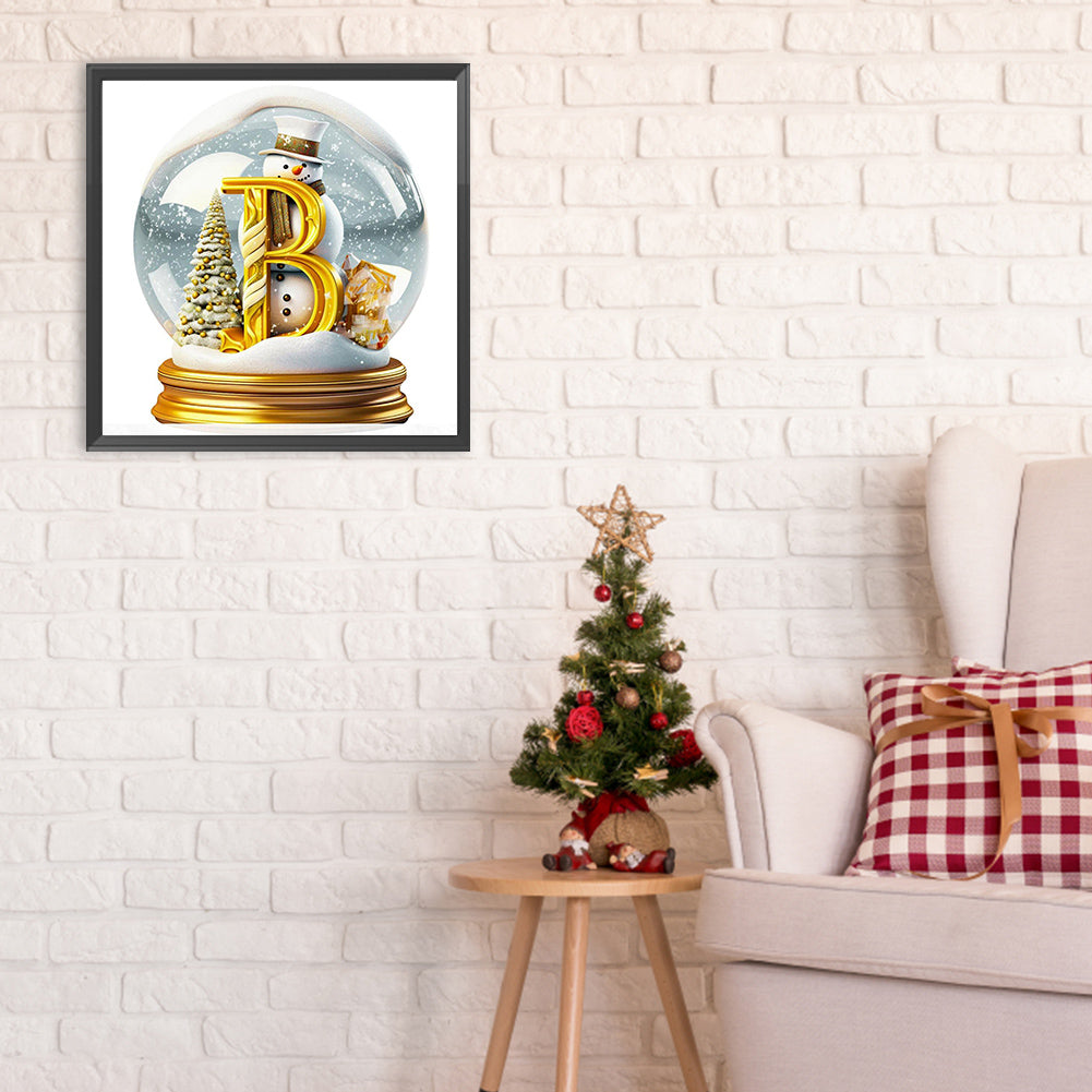 Christmas Crystal Ball Letter B - Full Round Drill Diamond Painting 30*30CM