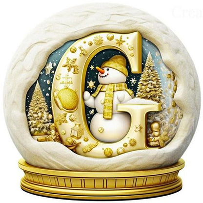 Christmas Crystal Ball Letter G - Full Round Drill Diamond Painting 30*30CM