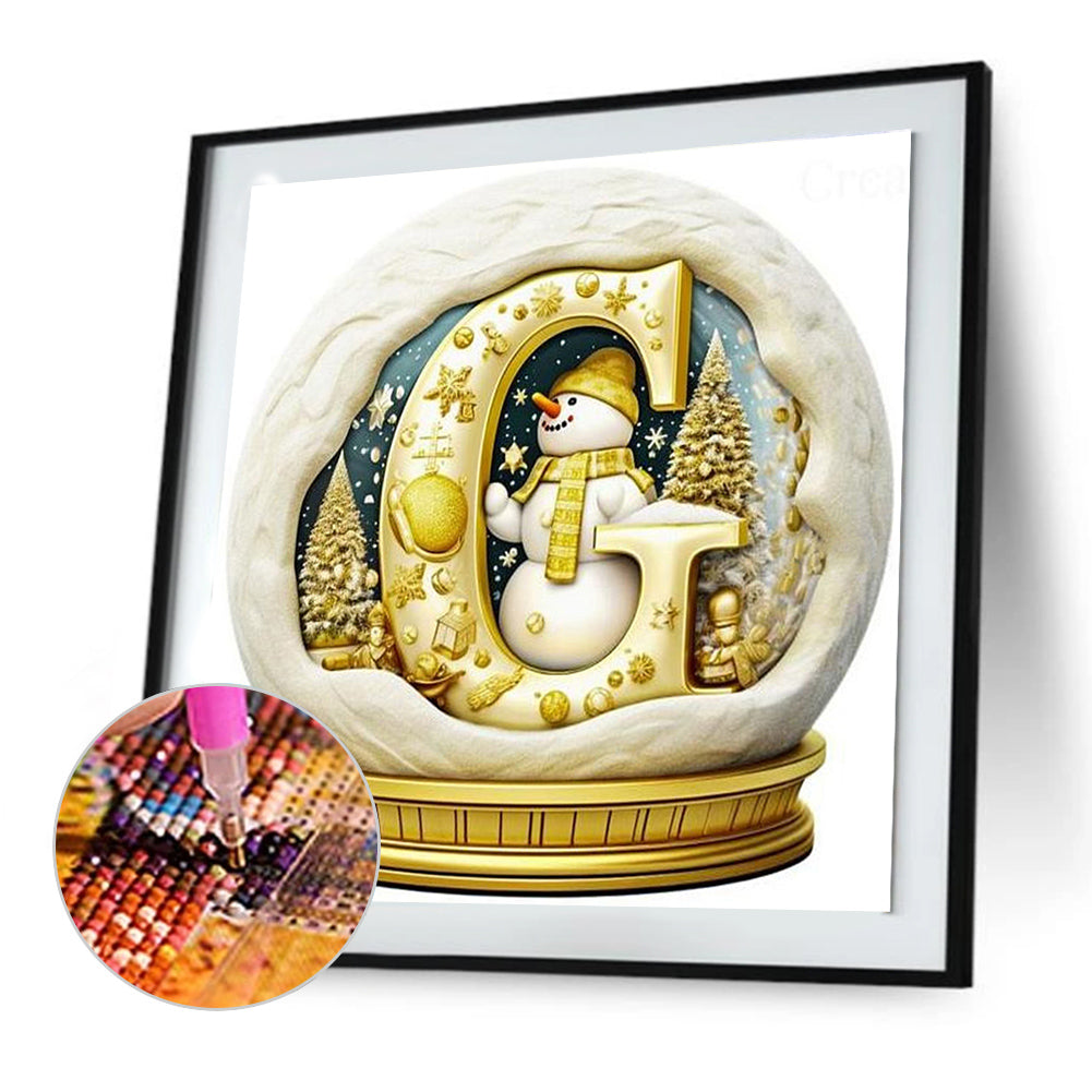 Christmas Crystal Ball Letter G - Full Round Drill Diamond Painting 30*30CM