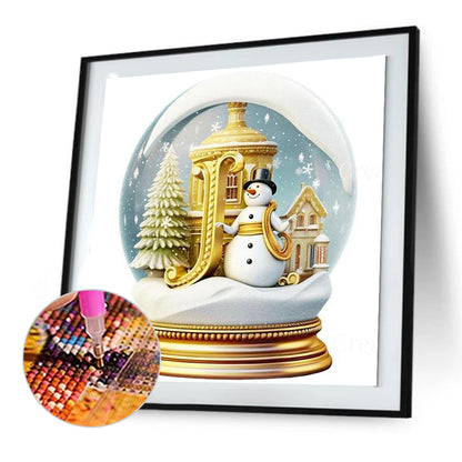 Christmas Crystal Ball Letter J - Full Round Drill Diamond Painting 30*30CM