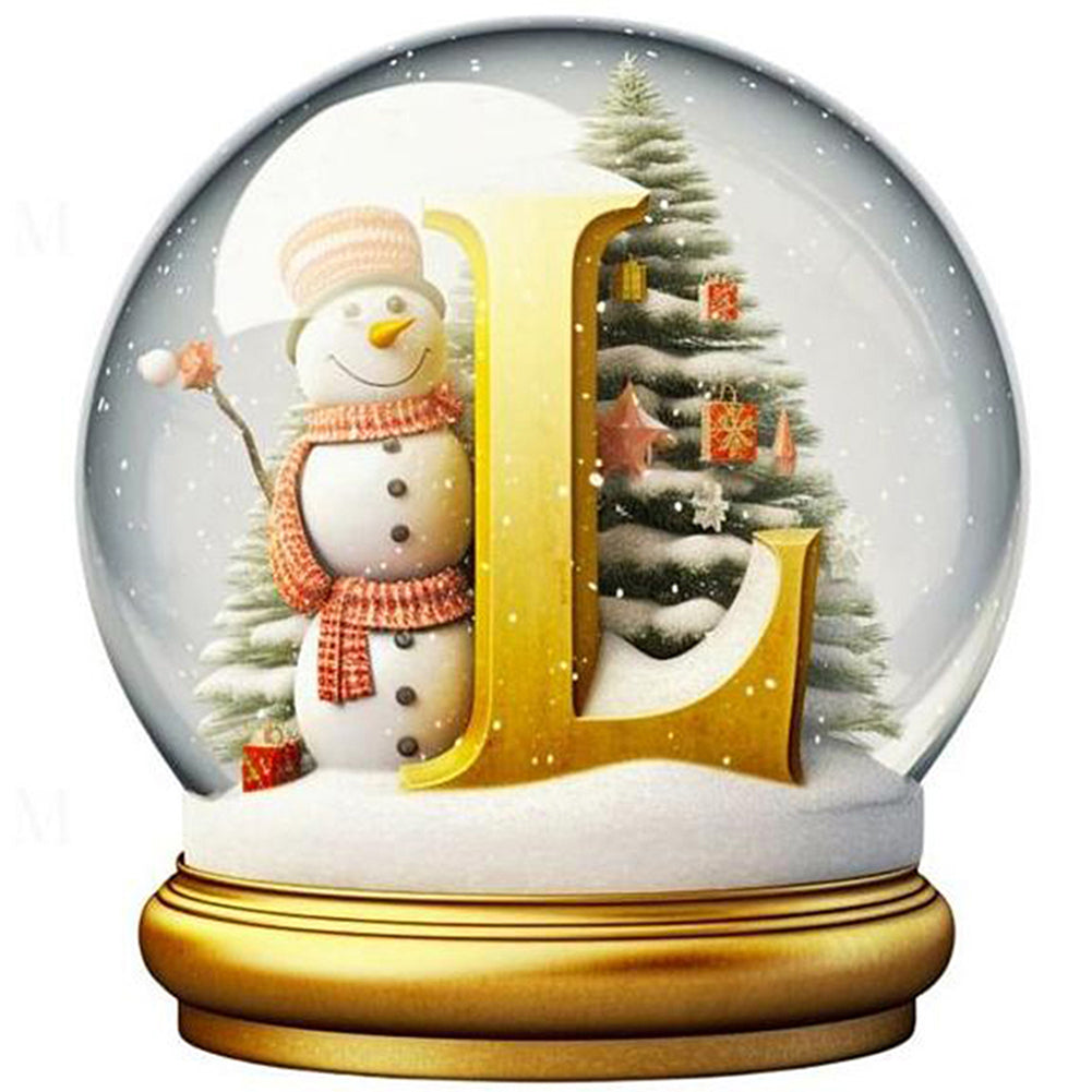 Christmas Crystal Ball Letter L - Full Round Drill Diamond Painting 30*30CM