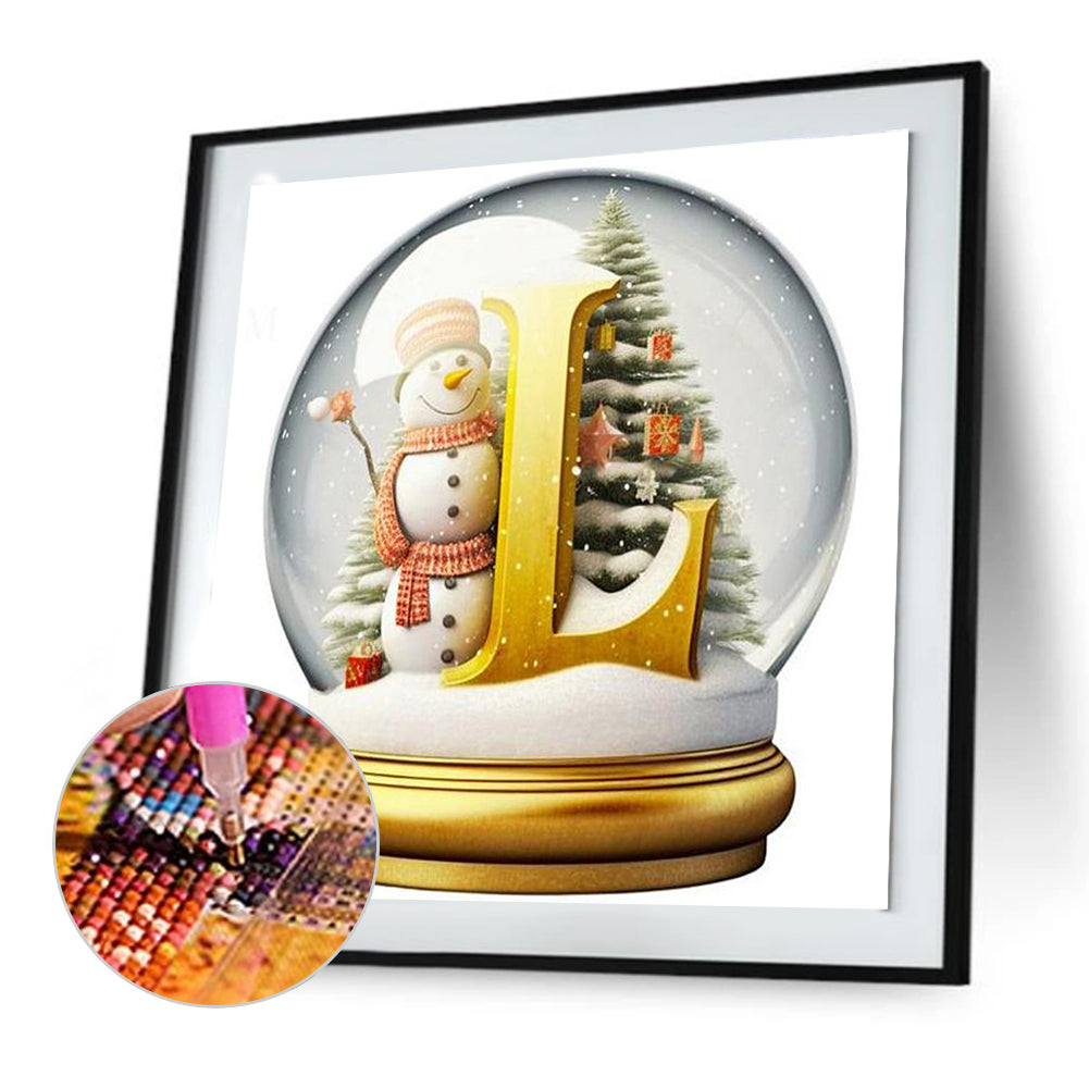 Christmas Crystal Ball Letter L - Full Round Drill Diamond Painting 30*30CM