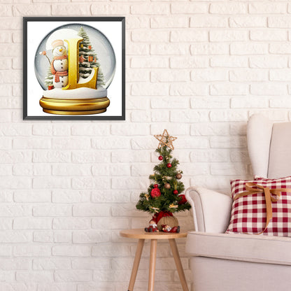 Christmas Crystal Ball Letter L - Full Round Drill Diamond Painting 30*30CM