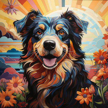 Pastoral Animal Dog - Full Round Drill Diamond Painting 30*30CM