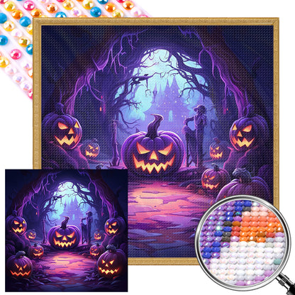 Halloween Pumpkin - Full Round Drill Diamond Painting 40*40CM