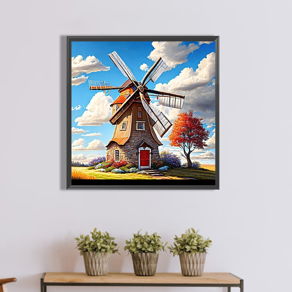 Windmill Cottage - Full Round Drill Diamond Painting 40*40CM