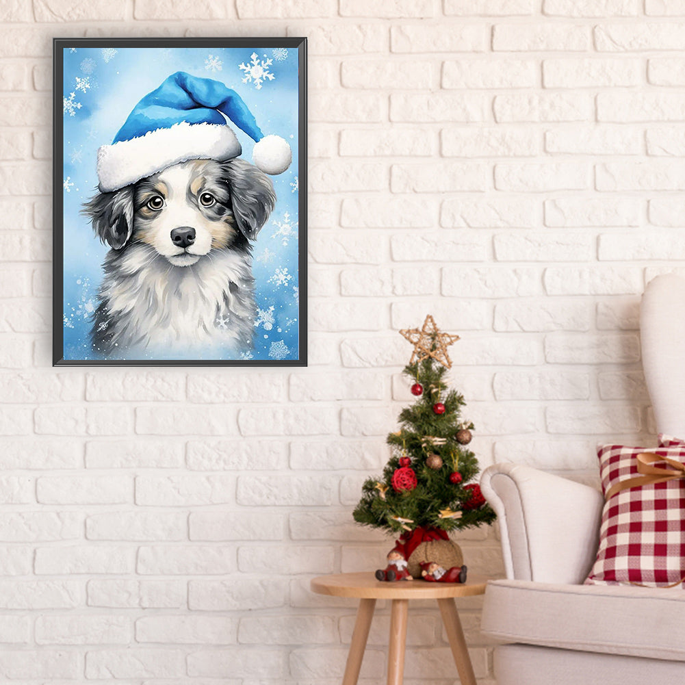 Christmas Puppy - Full Round Drill Diamond Painting 30*40CM