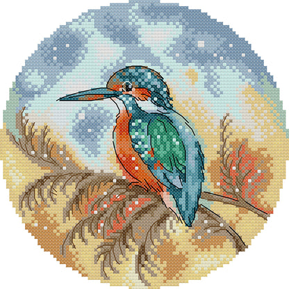 Kingfisher - 14CT Stamped Cross Stitch 21*21CM(Joy Sunday)