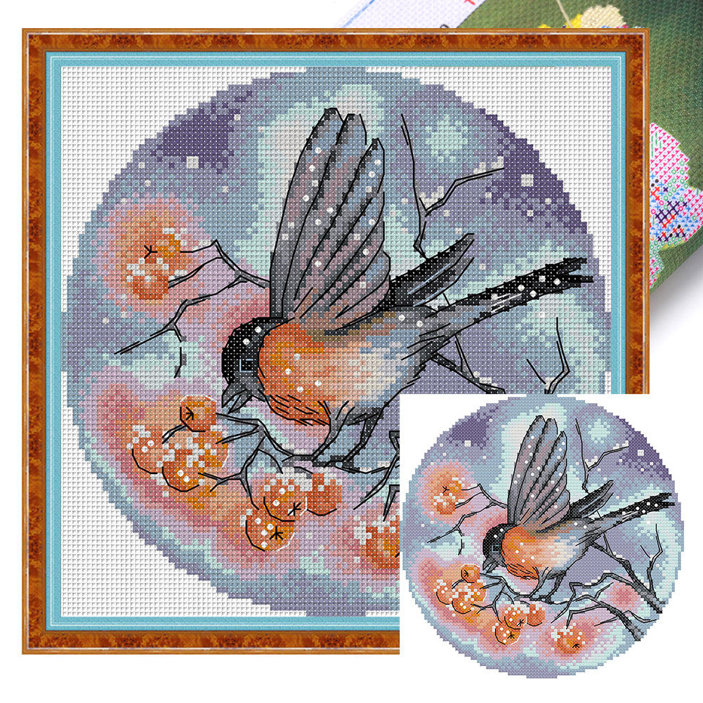 Bullfinch - 14CT Stamped Cross Stitch 21*21CM(Joy Sunday)